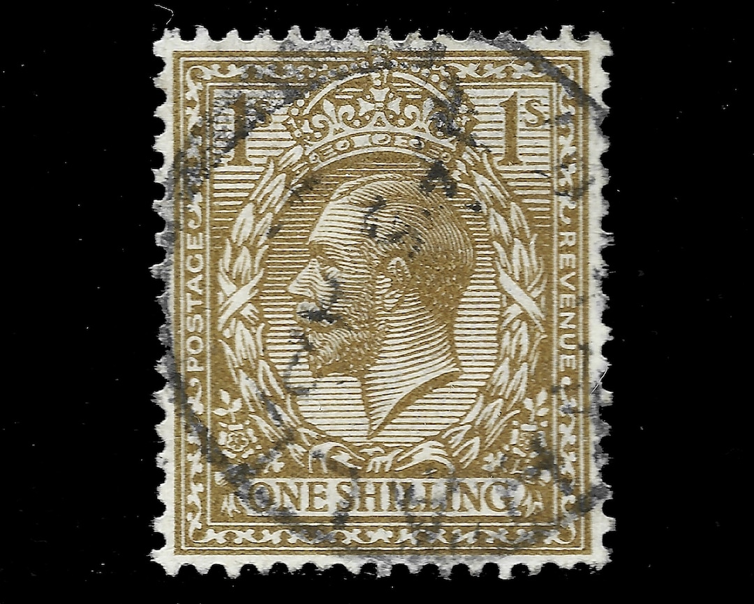 英国 1912 ジョージ 5 世 1 シリング ビストレ 使用済み郵便切手
