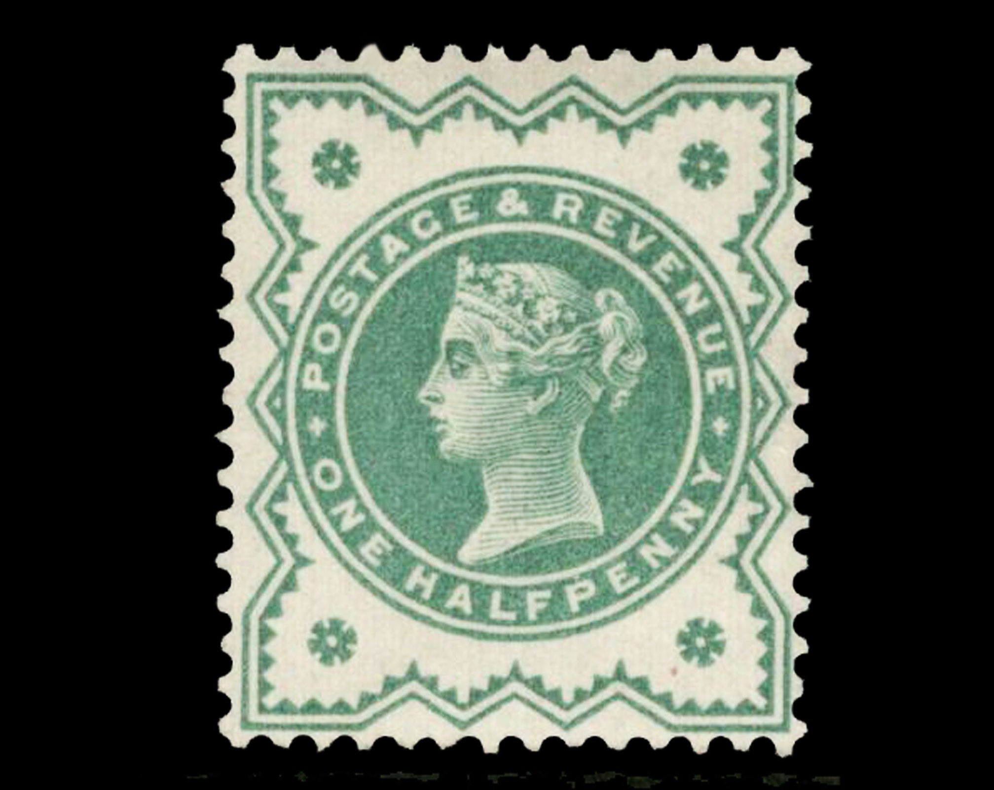 Image of 1900 Queen Victoria Jubilee Halfpenny Green Mint Stamp From Great Britain. Ideal For Collector Of British Stamps Or Craft Work