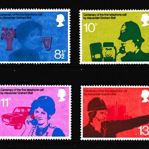 Great Britain 1976 Telephone Centenary set of four mint stamps issued by Royal Mail.  Ideal for collector of British stamps.