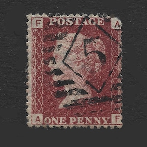 1864 Victoria penny red plate 101 in average used condition. There are 151 different plate numbers to collect. Collect british stamps.
