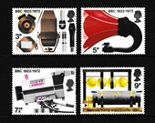 Great Britain 1972 B.B.C. set of four mint stamps issued by Royal Mail. Ideal for collector of British stamps or for craft work.