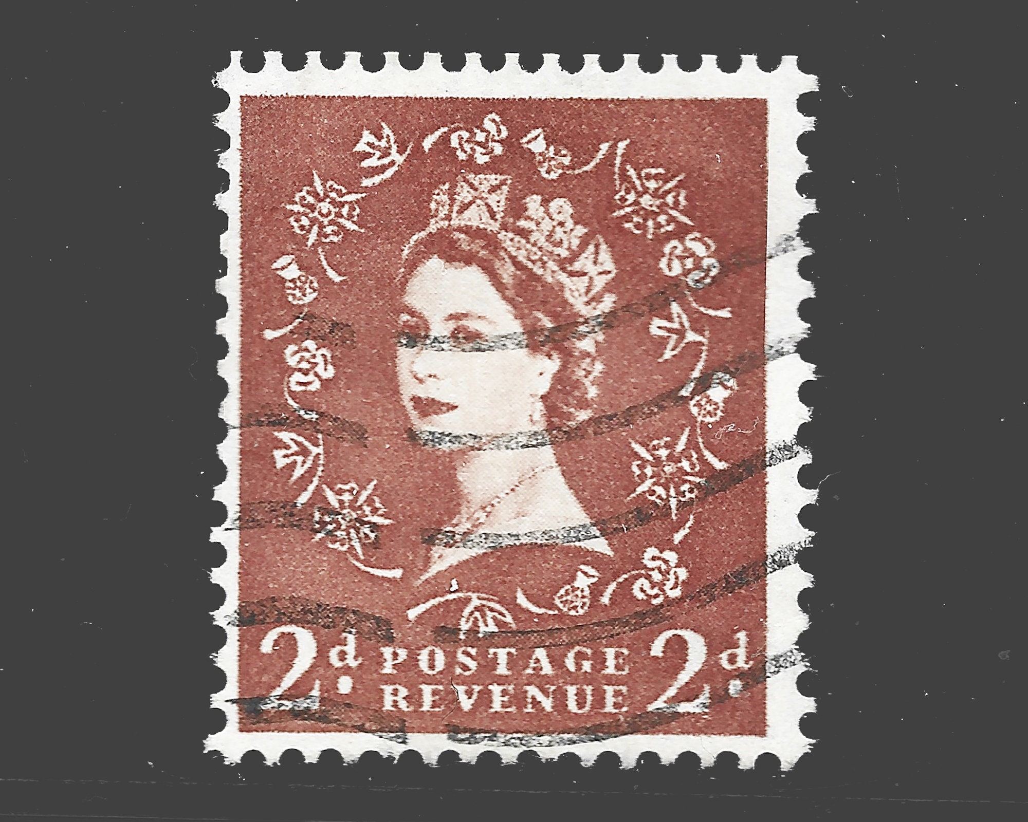 Great Britain 1958 Definitive 2d Value With Multiple Crown Great Britain 1958 Definitive 2d Value With Multiple Crown
