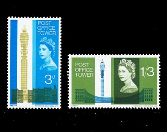 1955 年イギリス標準切手、セントエドワード王冠横向き透かし入り 5 枚