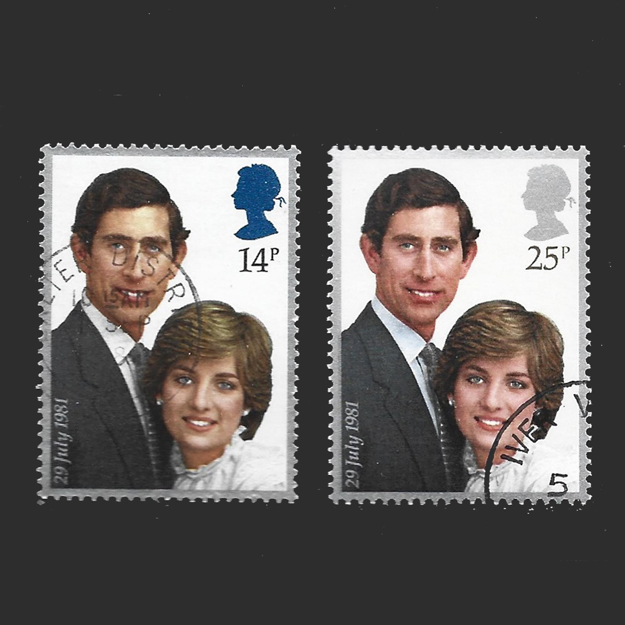 1981年、チャールズ皇太子とダイアナ妃の結婚式を記念した、使用 1981年、チャールズ皇太子とダイアナ妃の結婚式を記念した、使用