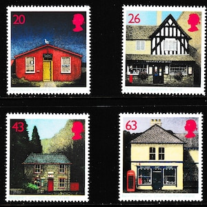 GB 1997 Sub-Post Offices from England, Wales, Scotland and Northern Ireland, set of 4 mint stamps. British stamps.
