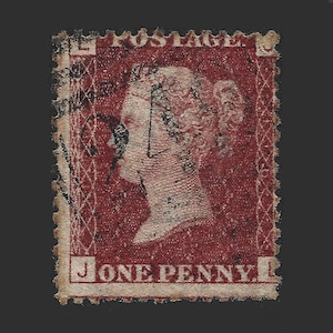 1864 Victoria penny red plate 116 in average used condition. There are 151 different plate numbers to collect. Collect british stamps.