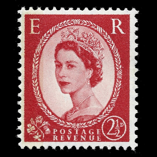 Great Britain 1960 phosphor definitive twopence halfpenny value with upright watermark, type 1 with 1 phosphor band, unmounted mint.