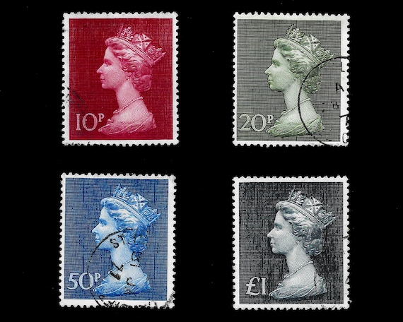Great Britain 1970 Machin Design Set of 4 Fine Used Decimal High Value  Stamps. Ideal for Collector of British Stamps or for Craft Work. - Etsy UK