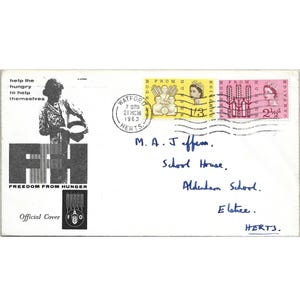 Great Britain FDC 1963 Freedom from Hunger set of two values on illustrated first day cover, cancelled 21 MCH 1965