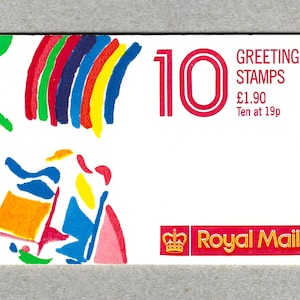 Great Britain 1989 Greetings folded booklet of 10 stamps and greetings labels.   Ideal for collectors of British stamps.