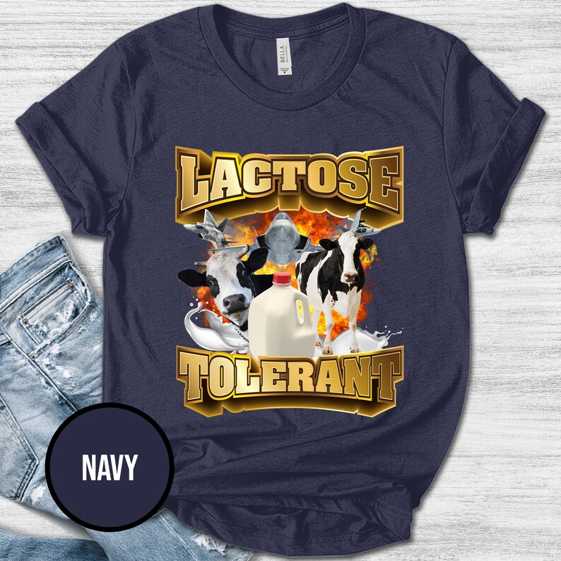 Lactose Intolerant Funny Meme Gift Tshirt for Friends, Free Milk LMAO
