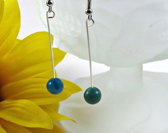 Jasper earrings; single bead earrings; minimalist earrings