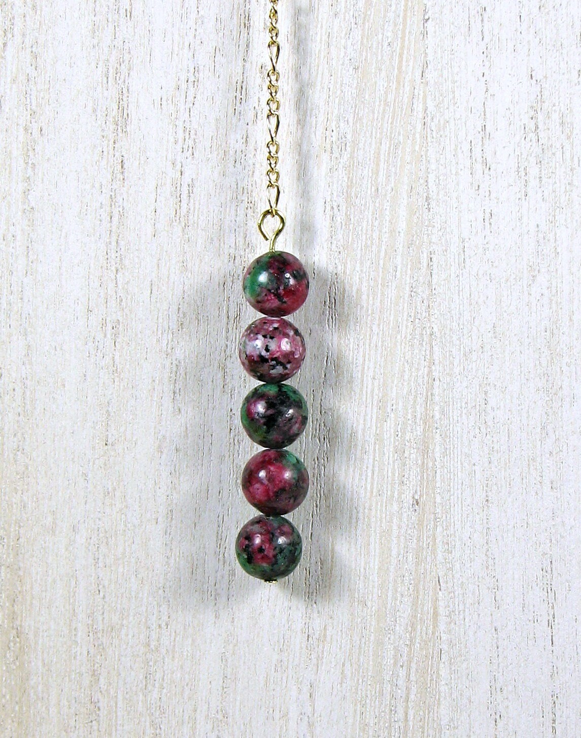 Double strand lariat picture jasper necklace
