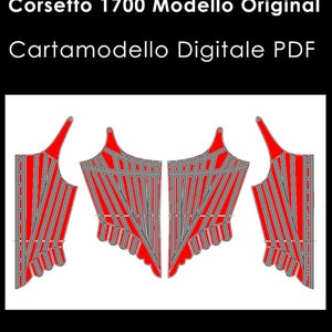 Cartamodello Digitale PDF Corsetto 1700 Modello Original by FedeMorgana Stays image 1