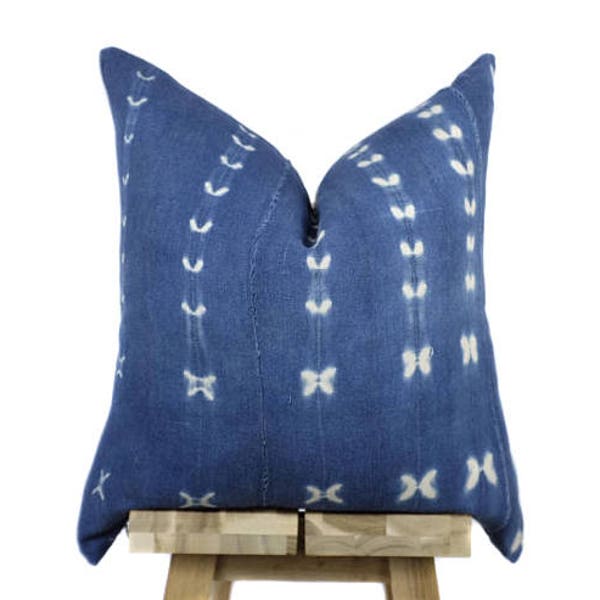 Vintage Afrikaanse Indigo kussensloop, Afrikaanse Indigo kussen | "Afia"