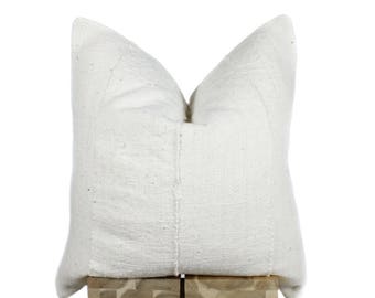 Natural Mudcloth Pillow Cover, African Mud Cloth, African Pillow | 'Ina'