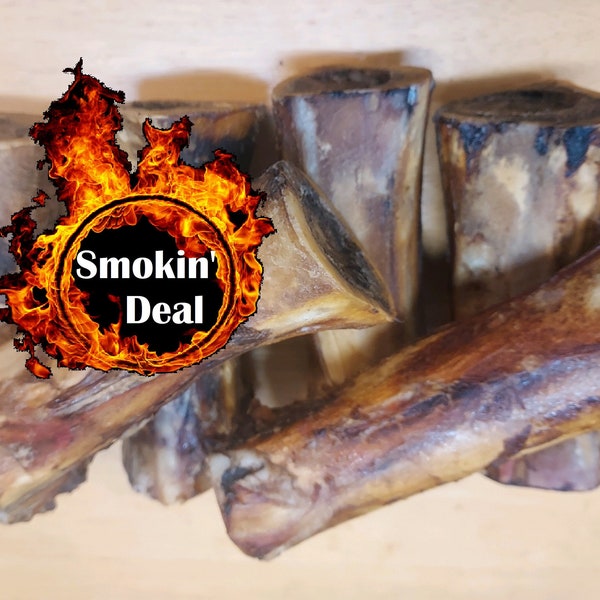 6 Pack of LARGE Smoked Beef Bones for Large Dogs All Natural Pet Treats