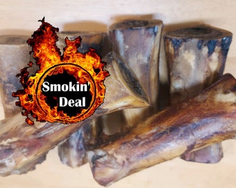 6 Pack of LARGE Smoked Beef Bones for Large Dogs All Natural Pet Treats