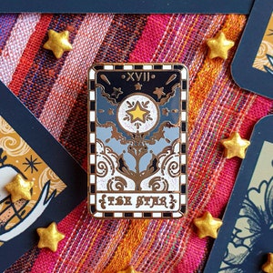 DER STERN. Tarot Karte Emaille Pin.  hart Emaille Pin. witchy Anstecker. Alles sehende Auge Emaille Pin. Glitzer. Die Sonne. Der Mond. Der Stern. Brosche. Seher