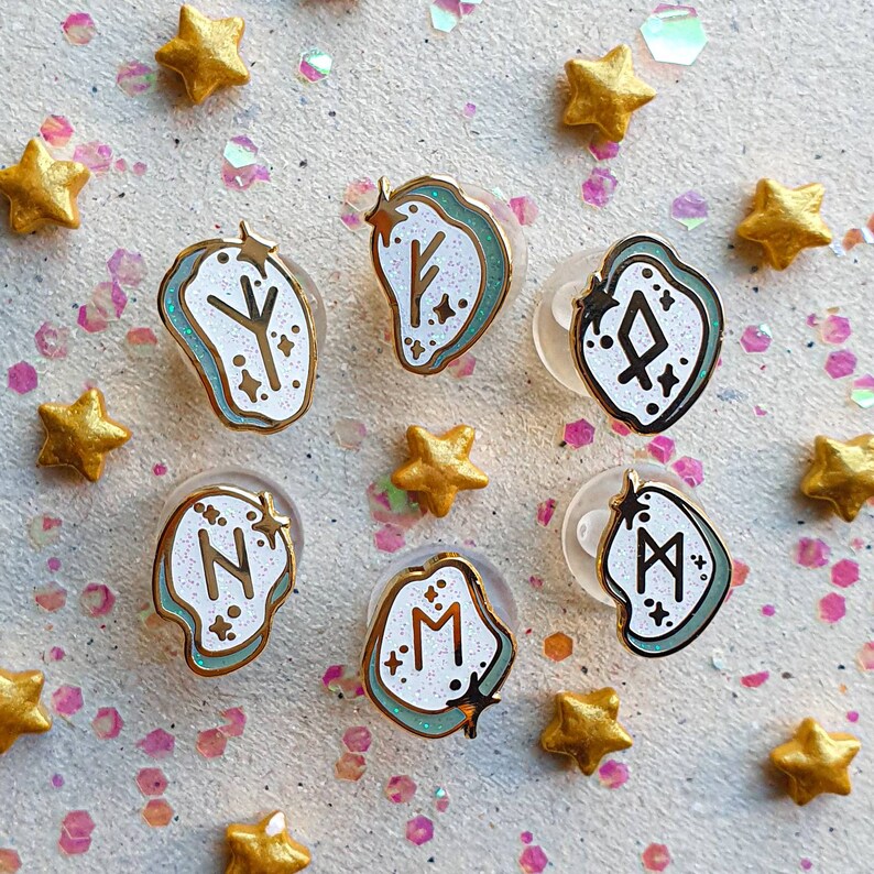 RUNES WITH BAG Enamel Pin. Hard Enamel Pin. Witchy Pin. Mini - Etsy