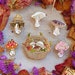 MUSHROOMS PIN SET.  hard enamel pin. Cottagecore pin. Mushrooms enamel pin. Glitter. statement accessories. Brooch. Fairy circle. Amanita. 