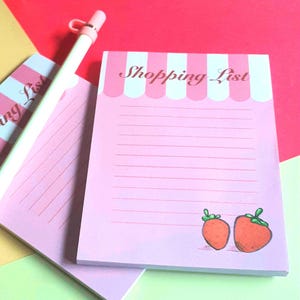 Strawberry Shopping List Memo Pad