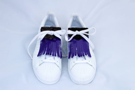 purple leather sneakers