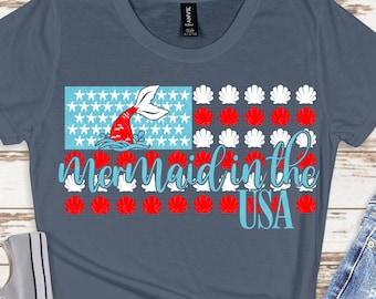 Download Mermaid In Usa Svg Etsy