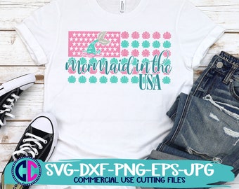 Download Mermaid In Usa Svg Etsy