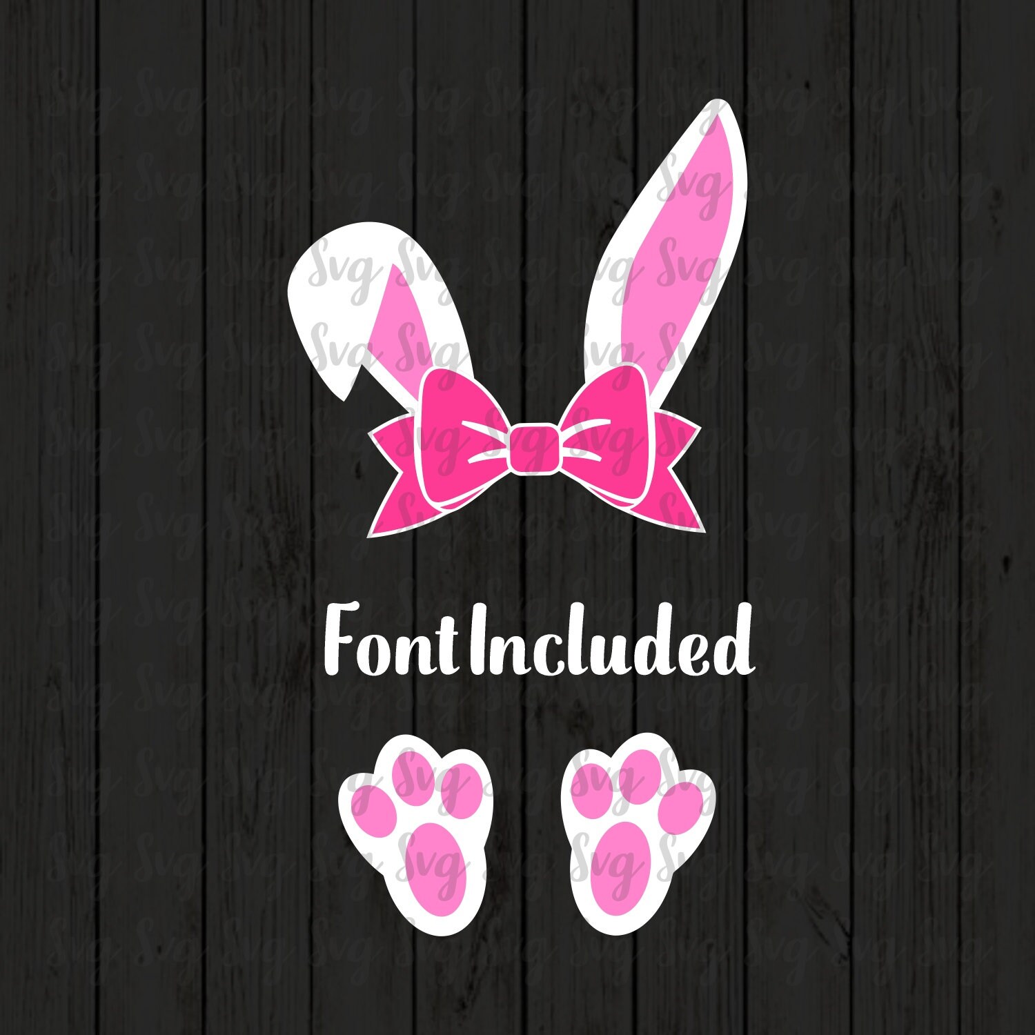 Bunny Ear Monogram Svg Easter Svg Easter Bunny Svg Easter Cut File Bunny Face Monogram Easter Svg Designs Easter Cut File Cricut Svg