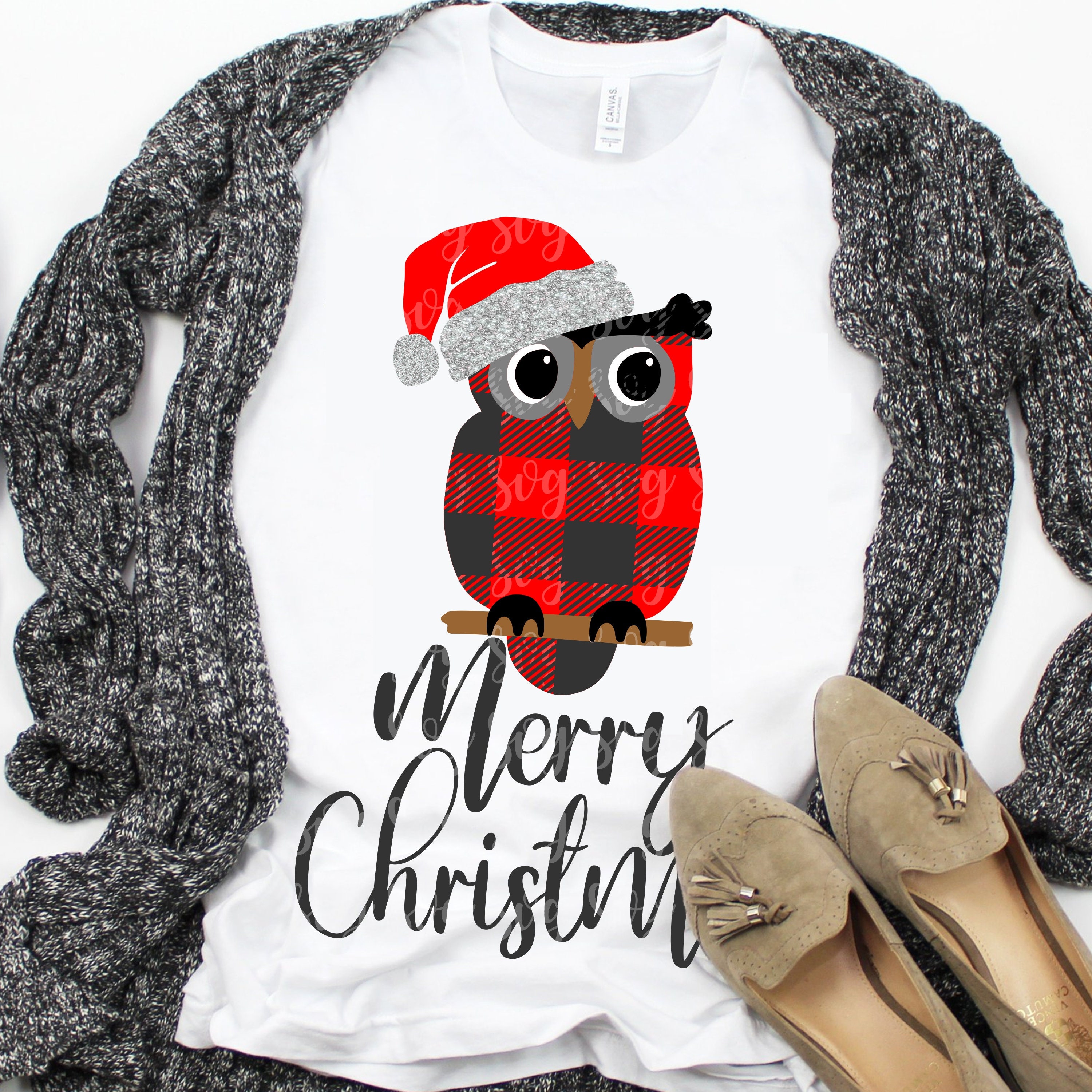 owl svg, christmas owl svg, Christmas Night svg, Merry Christmas svg