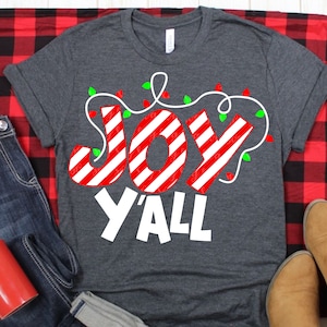 bastón de caramelo svg, alegría y'all svg, luces navideñas svg, y'all svg, diseño