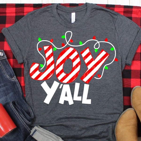 candy cane svg, joy y'all svg, Christmas lights svg, Christmas svg, y'all svg,Christmas Svg Design, Christmas Cut Files, cricut svg