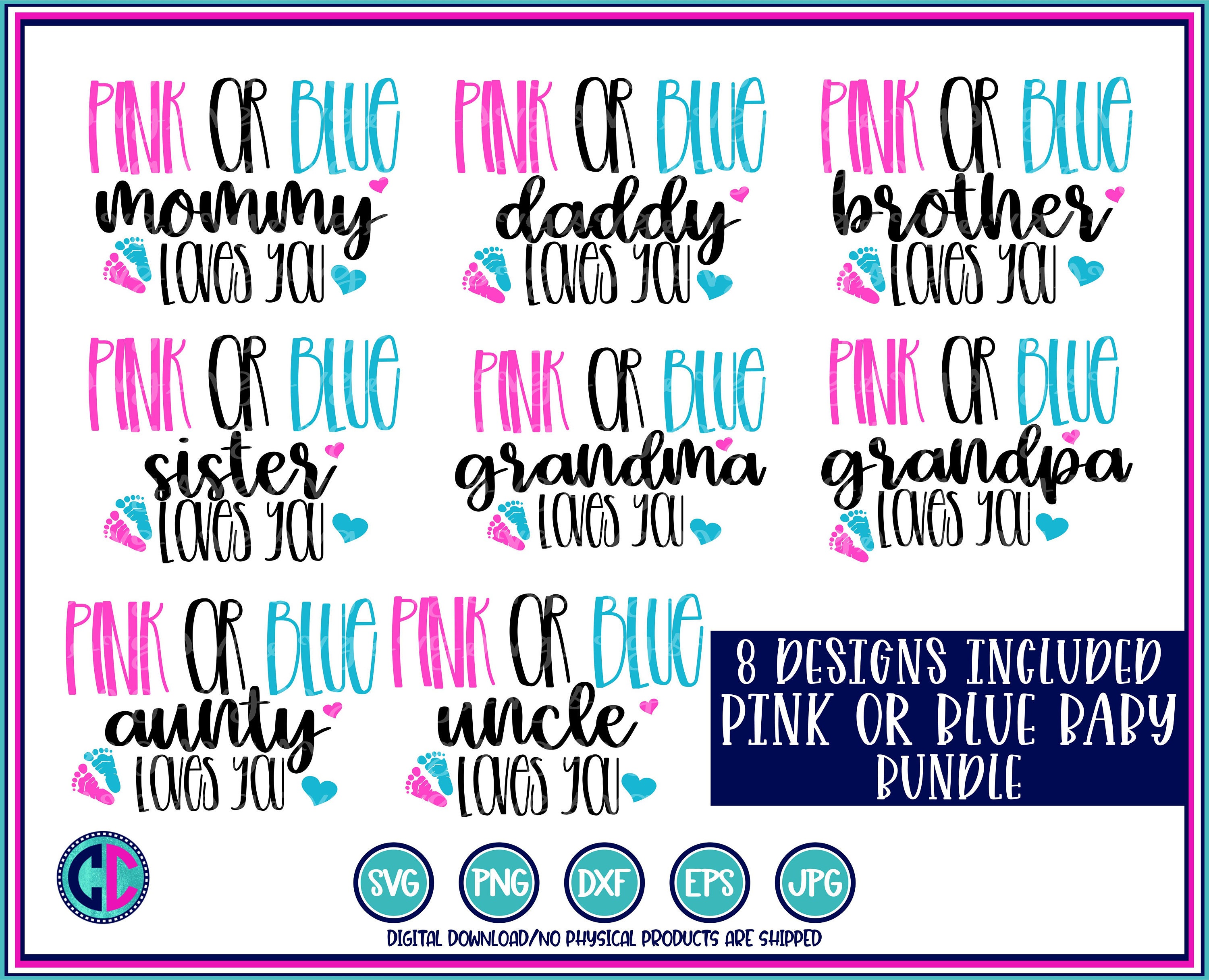 Download Gender reveal bundle svg Pink or blue bundle svg baby gender | Etsy