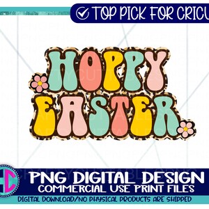 Hoppy Easter png, Retro png, Vintage png, Leopard, Cheetah, Easter png, Sublimation print png, print file, Sublimation png, Sublimation image 2