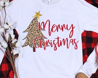Leopard Print Christmas Tree SVG, Cheetah Cut File (Digital Download)