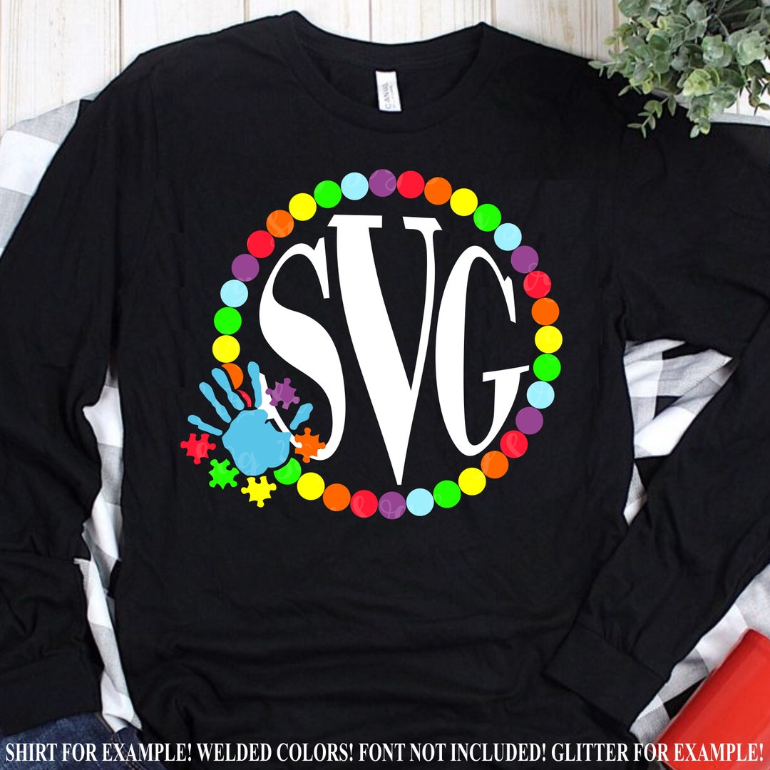 Autism Hand Monogram Svg, Autism Svg,awareness Svg, Autism Puzzle Svg ...