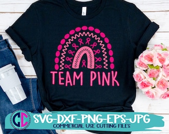 Breast Cancer svg, team pink svg, hope ribbon svg, cancer svg, cancer, awareness svg, awareness svg design, cancer cut file, cancer png