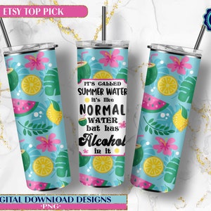 Tumbler alcolico Summer Water Design 20 oz Sublimazione Download digitale - Solo design PNG