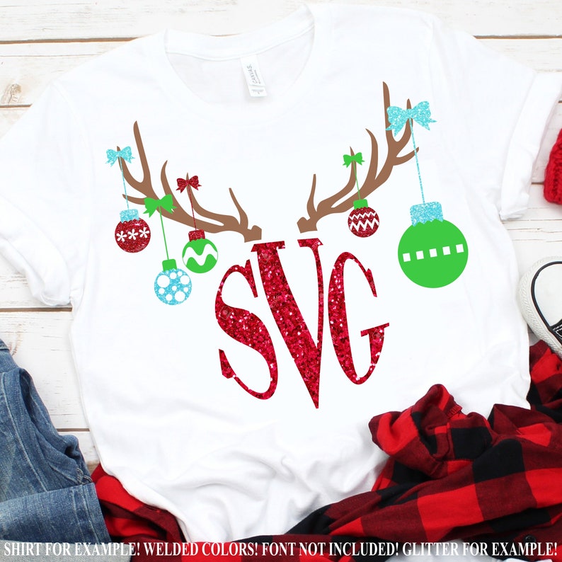 Reindeer MonogramChristmas svgHoliday svgsChristmas svgs  Etsy