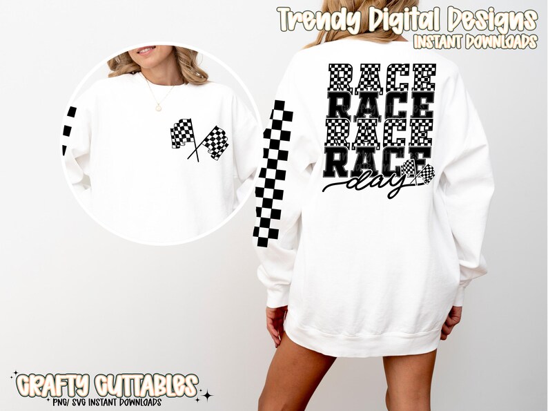 Sweatshirt Back Racing Graphics Race Day Stacked Bundle | Dirt Track Racing Digital Design| Front-back ...