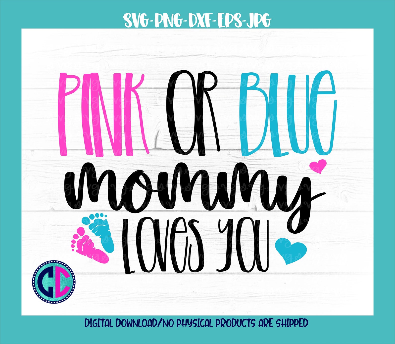 Download Gender reveal svg Pink or blue mommy loves you svg baby | Etsy