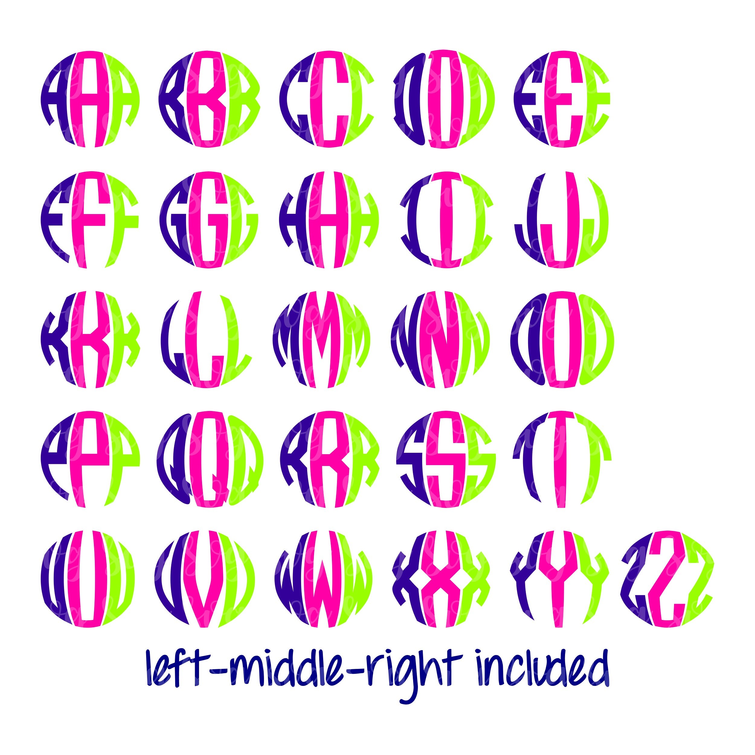 Circle Monogram Svg Circle Monogram Fonts Circle Monogram Font Circlesvg Circle Font Circle Monogram Svg Cricut Designs Silhouette Designs