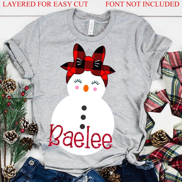 plaid snowman svg, Christmas svg, Snowman svg, girl svg, snowgirl svg, Christmas Svg Design, Christmas Cut Files, cricut svg