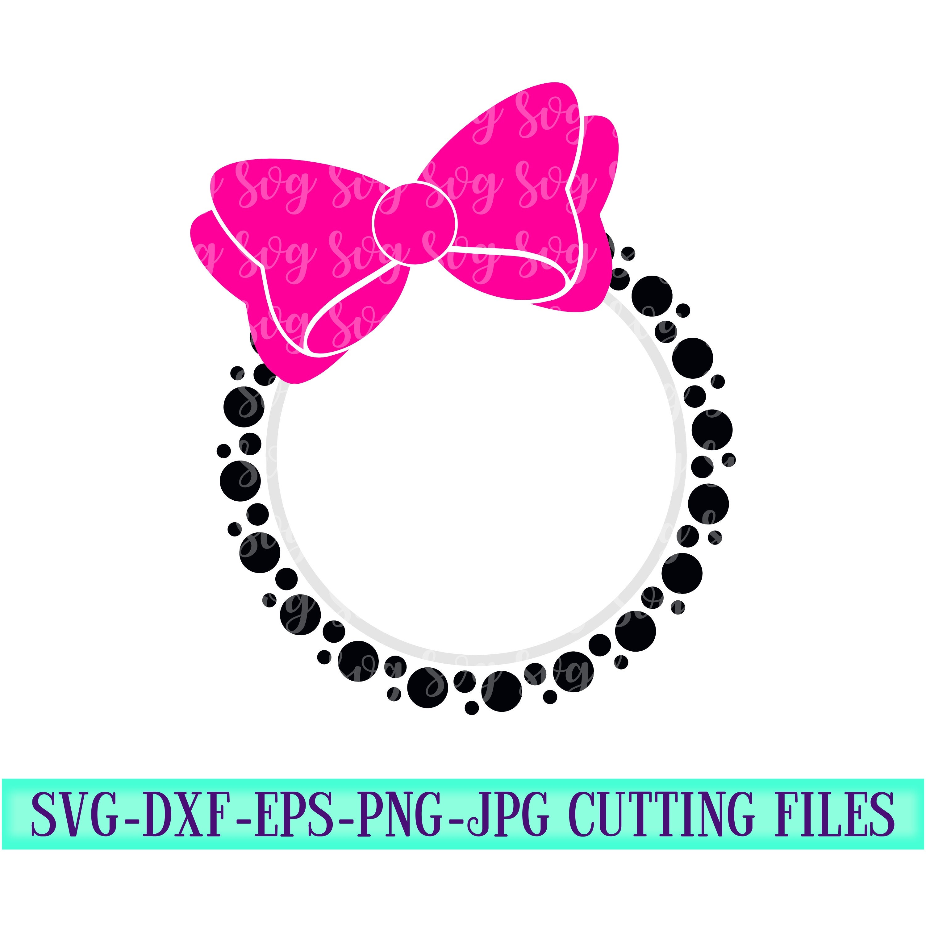 Bow Monogram Svgmonogram Circle Svg Svg Circle Monogram Bow - Etsy