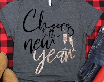 Cheers to New Year SVG, Glitter Champagne, New Year's Eve (Digital Download)