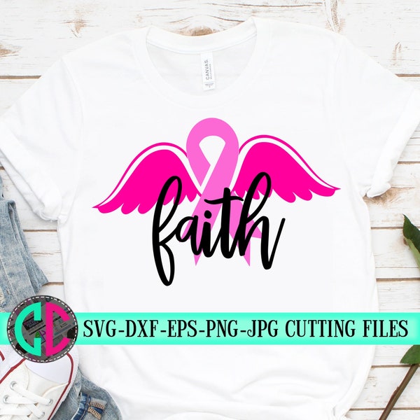 breast cancer svg, Faith wings svg,Breast Cancer svg,Cancer Survivor svg,Pink,Fight for the Cure,Breast Cancer,svg for cricut