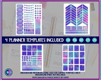 Planner Template Bundle, Planner stickers templates, Planner svg Bundle, planner template, Cricut planner Design, Silhouette planner Design
