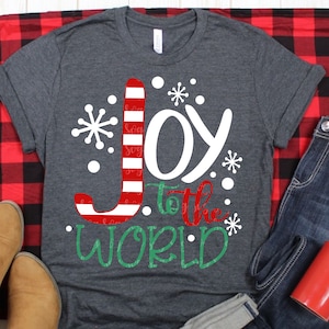 Regalos para ella, regalo de Navidad, idea de regalo de Navidad, alegría para el mundo svg, copo de nieve svg, bastón de caramelo svg, archivo de corte de Navidad,