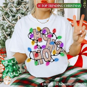Ho Ho Ho Sequin Sparkle PNG – Clipart festivo de feriado para artesanato e designs
